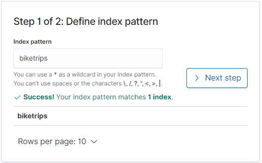 Create Index Pattern